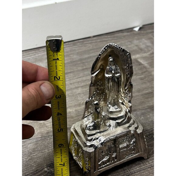 Vintage Antique French Marry Of Our Lady Of Lourdes Silver Catholic Christian St - Picture 4 of 4